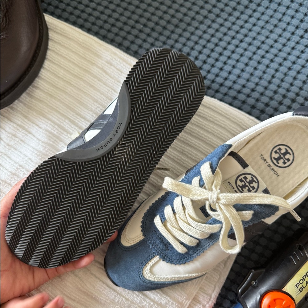 Tory Burch Blue and White Sneakers - Picture 2 of 5